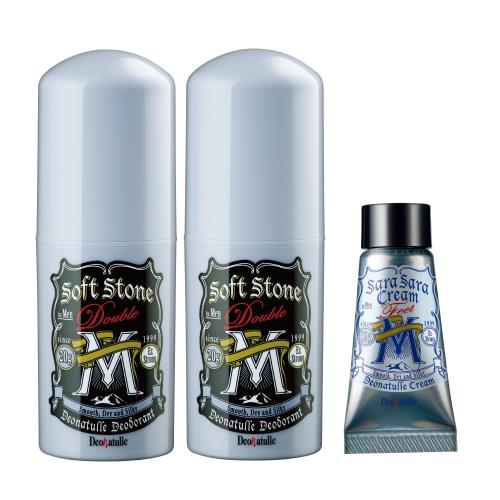 医薬部外品 デオナチュレ 男ソフトストーンW ミドル エイジ 男性用 メンズ ワキ用 直ヌリ 制汗剤 スティック 2個(20g×2)+おまけ付