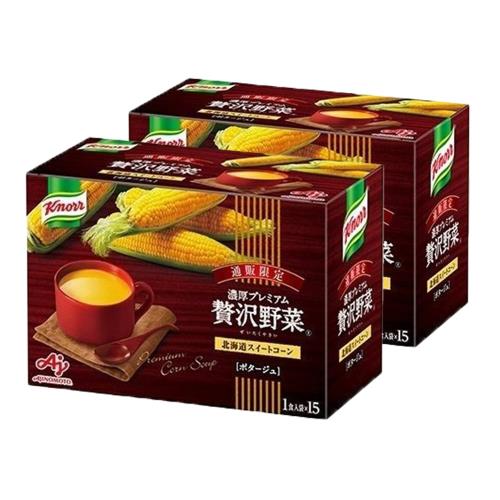 味の素 クノール 濃厚プレミアム 贅沢野菜 (北海道スイートコーン) とろーり濃厚 スープ/カップスープ/コーンスープ/クノールスープ (インスタントスープ / 15袋入り 2箱セット)のサムネイル