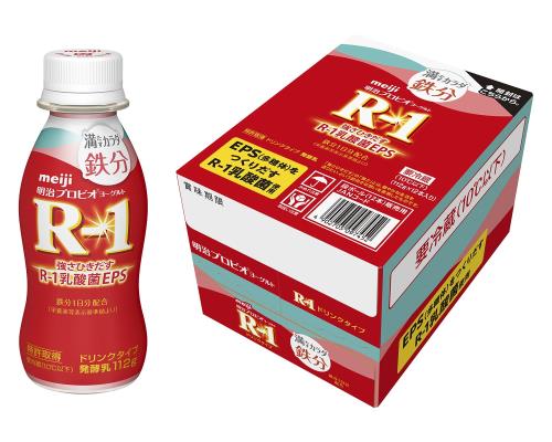 明治プロビオヨーグルトR-1 ドリンクタイプ 満たすカラダ鉄分 112g×12本 強さひきだす乳酸菌クール便