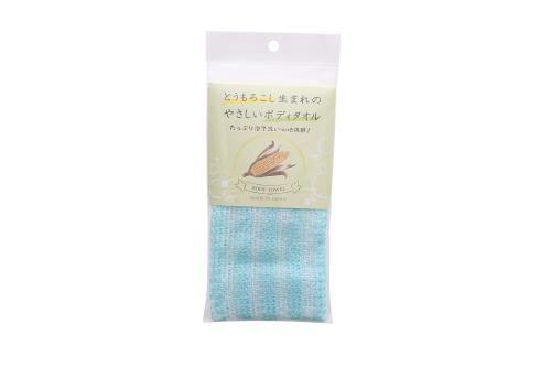 ゼンミ(Zenmi) (天然素材) トウモロコシ生まれの ボディタオル ブルー 1枚入