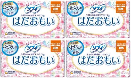 まとめ買いソフィ はだおもい 特に多い日の昼用 羽なし 23cm 24コ入(unicharm Sofy)×4個(4)