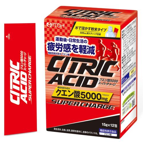井藤漢方製薬 クエン酸サプリメントクエン酸5000スーパーチャージ 12包 [機能性表示食品]