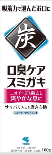スミガキ 炭配合(清掃剤) 口臭予防 歯みがき フルーティクリアミントの香り 100g スミガキ 炭配合(清掃剤) 口臭予防 歯みがき フルーティクリアミントの香り 100g
