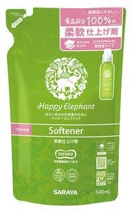 ハッピーエレファント 柔軟仕上げ剤 詰替用サラヤ540ml×2個セット ハッピーエレファント 柔軟仕上げ剤 詰替用サラヤ540ml×2個セット