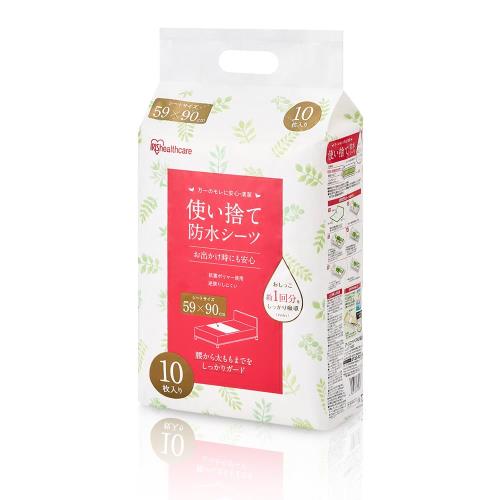 アイリスオーヤマ 使い捨て防水シーツ 59cm×90cm 10枚入