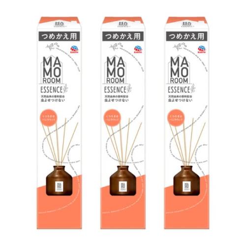マモルームエッセンス 虫よけスティック くつろぎのバニラウッド つめかえ 70ml ×3個