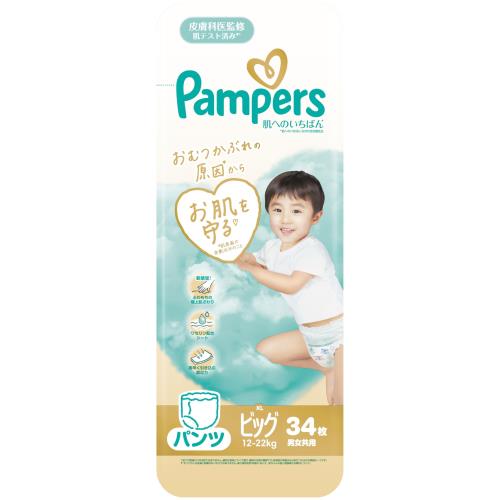樂天商城 - パンツ ビッグサイズパンパース オムツ 肌へのいちばん (12-22kg) 34枚