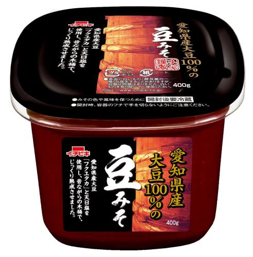 イチビキ 愛知県産大豆100％の豆みそ 400g ×2個 elimino-10167158 eli-mino ゆらぎ薬局 パッケージ画像