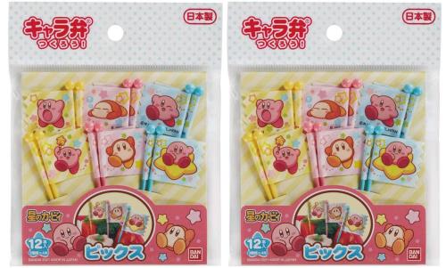 サイズ：ピックスの長さ（約）＝6.7cm、材質：ABS樹脂●耐熱・耐冷温度：70度、-30度、入数：12本入(3種類×各4本)×2個セット（24本入）、生産国：日本 星のカービィ ピックス12本入×2個セット（24本入） 星のカービィのキャラクターがお弁当をデコレーション 安心安全な日本製