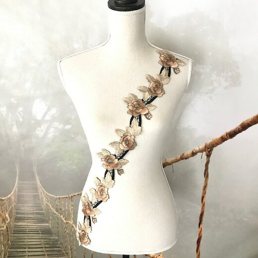 レース モチーフ 花 衣装 モチーフレース バラ模様 レオタード モチーフ ハンドメイド パーツ 装飾 ダ..