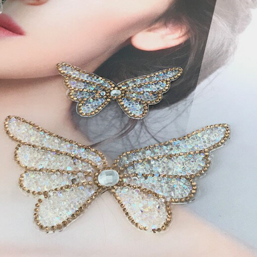 モチーフ ラインストーン バトン レオタード モチーフ バタフライ 衣装 蝶々 バレエ衣装 装飾 アイロン用