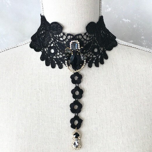 チョーカー レース レディース ネックレス ブラック 黒 アクセサリー フラメンコ ステージ衣装 ダンス