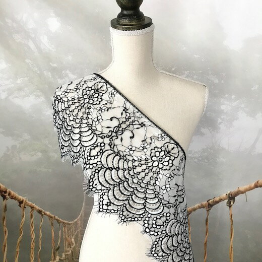 レース リボン 幅広 手芸 花 素材 白 ブラック 装飾 材料 レオタード バトントワリング 社交ダンス ダンス バレエ衣装 チュチュモチーフ