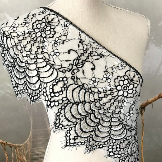 レース リボン 幅広 手芸 花 素材 白 ブラック 装飾 材料 レオタード バトントワリング 社交ダンス ダンス バレエ衣装 チュチュモチーフ