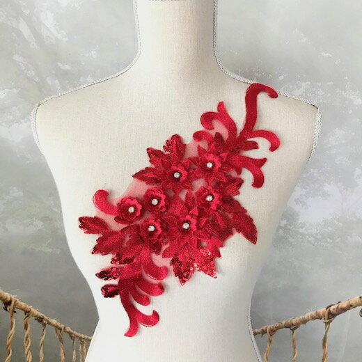 レースモチーフ チュールモチーフ 衣装 装飾 お花 服飾 レオタード バトンモチーフ 新体操 舞台衣装 ステージ衣装 ダンス衣装 社交ダンス フィギア衣装 バレ...