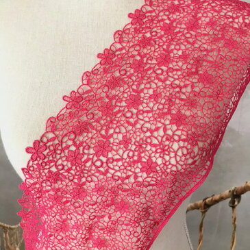 レース 手芸 幅広 ケミカルレース 花模様 ピンク系 衣装 刺繍レース リボン 素材 装飾 材料 衣装レース 花柄