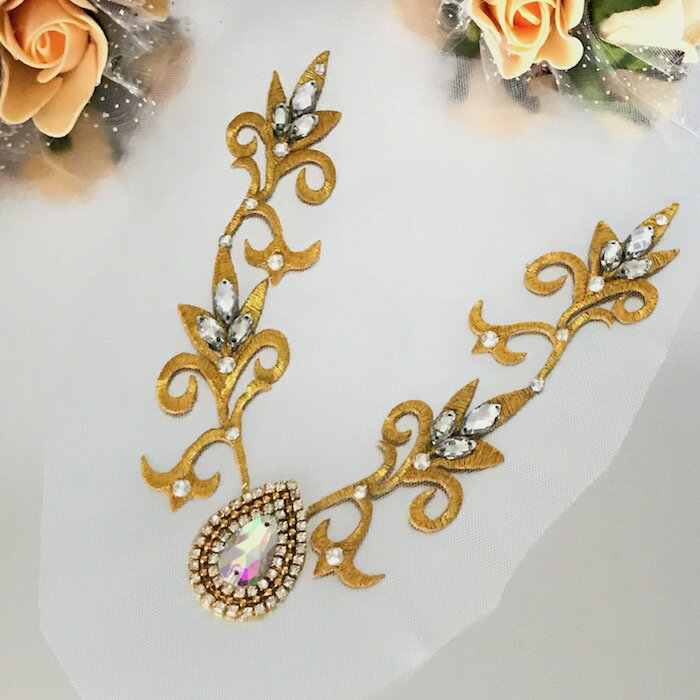 バトン レオタード モチーフ ゴールド ABオーロラ 衣装 花 服飾 ネックモチーフ ネックライン ラインス..