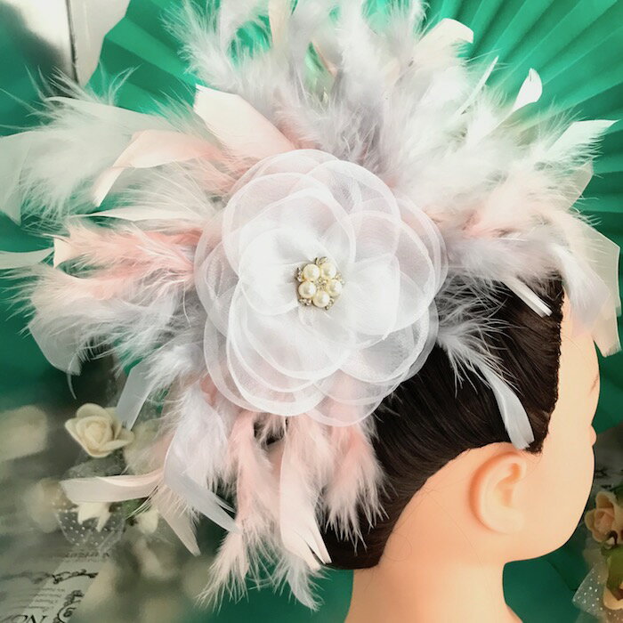 ヘアアクセサリー ヘッドピース ヘア飾り コサージュ 羽根付き フェザー ヘッドドレス ダンス衣装 髪飾り ヘアアクセサリー 社交ダンス 衣装 ブローチ ヘッド...