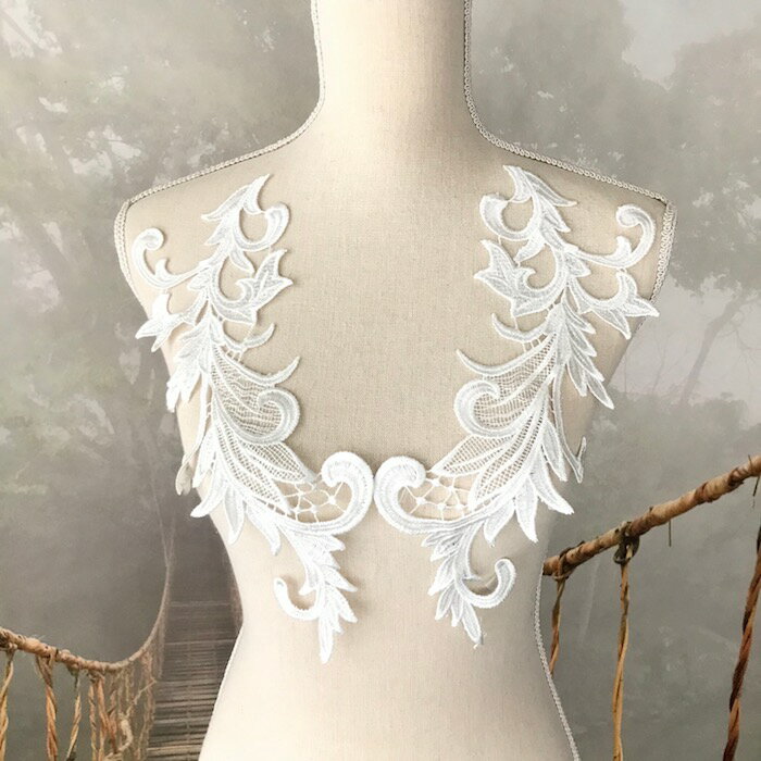 バトン レオタード モチーフ ホワイト 衣装 服飾 モチーフレース 花柄 ペアセット ハンドメイド レオタード バトン 装飾