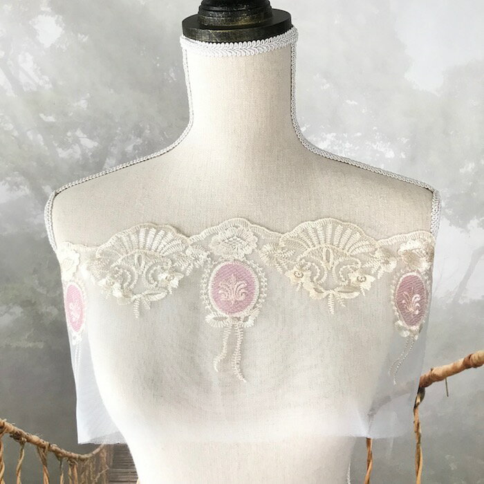 レース チュールレース 手芸 花柄 花模様 ベージュ系 ピンク 花柄 衣装 刺繍 リボン 手作り 素材 装飾 材料 ダンス衣装 コスプレ衣装 バレエ衣装