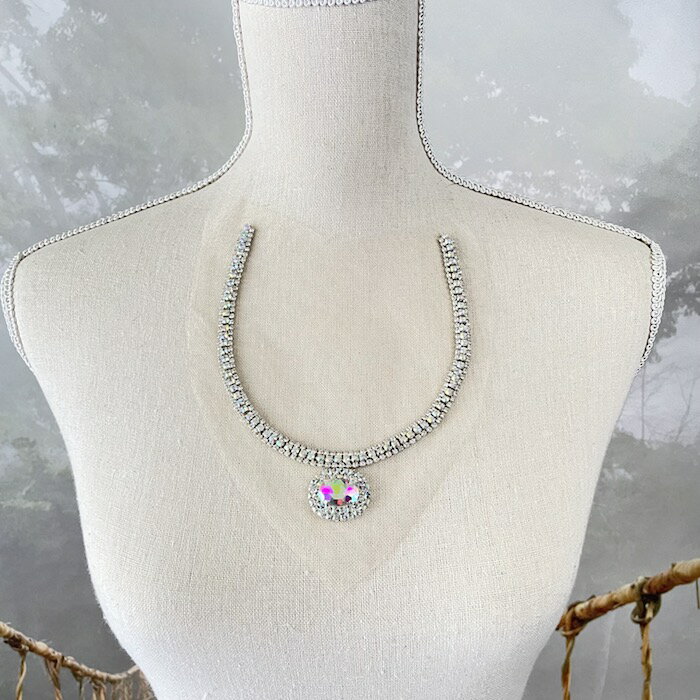 ネックライン ラインストーンモチーフ 衣装モチーフ モチーフ 衣装 バトン レオタード 花 服飾 ネックモチーフ 新体操 ダンス衣装 ABオーロラ