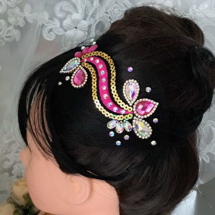 社交ダンス 競技ダンス ヘアアクセサリー 髪飾り ヘア飾り ラテンドレス ジュエリー アクセサリー オーナメント ネット ヘッドピース ヘッドドレス ダンス衣装