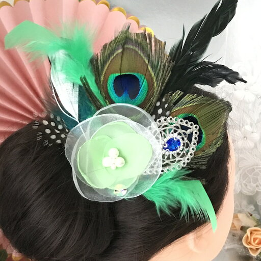 ヘア飾り ヘッドコサージュ ヘアアクセサリー ヘッドピース コサージュ 羽根付き フェザー ヘッドドレス ダンス衣装 髪飾り ヘアアクセサリー 社交ダンス 衣装 ブローチ グリーン系 ブラック ヘア飾り ヘッドコサージュ ヘアアクセサリー ヘッドピース コサージュ 羽根付き フェザー ヘッドドレス ダンス衣装 髪飾り ヘアアクセサリー 社交ダンス 衣装 ブローチ グリーン系 ブラック