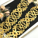レース アップリケ アイロン用 ゴールド 衣装 刺繍ワッペン ブレード レオタードモチーフ アイロンワッペン アイロン接着 アップリケワッペン パーツ ハンドメイド 素材 モチーフ バトントワリング