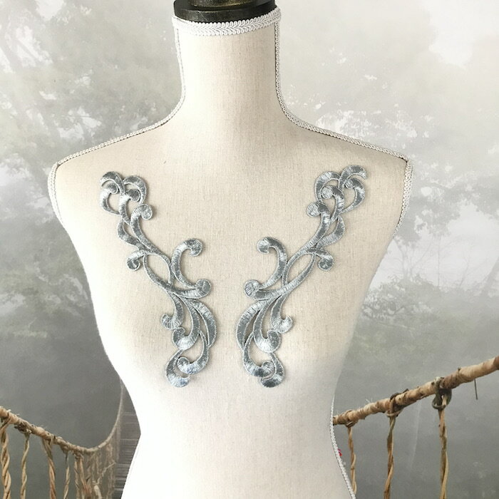 レースモチーフ シルバー 舞台衣装 ステージ衣装 ダンス衣装 バトン レオタード モチーフ 衣装 バレエ衣装 衣装モチーフ ペアセット ハンドメイド 服飾 衣装...