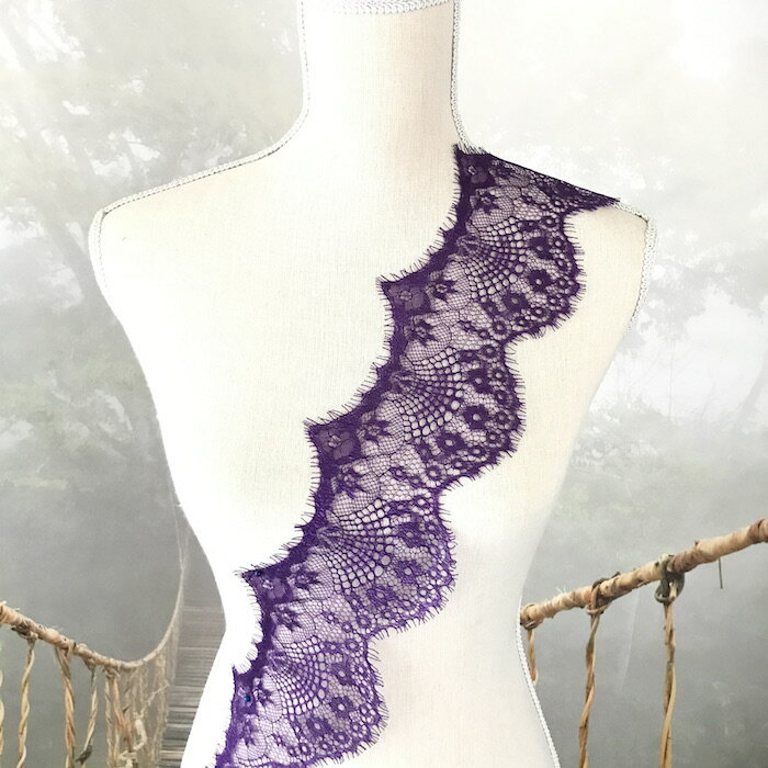 レース リボン 手芸 花 衣装レース まつげレース チュールレース 舞台衣装 ステージ衣装 ダンス衣装 装飾 チュチュレース バレエ衣装 紫 パープル