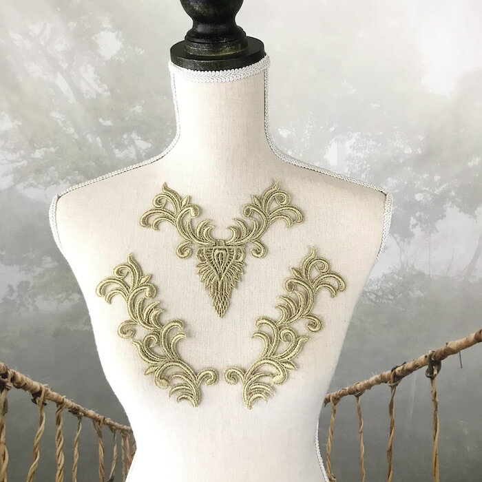 レースモチーフ ゴールド 舞台衣装 ステージ衣装 ダンス衣装 バトン レオタード モチーフ 衣装 バレエ衣装 衣装モチーフ ペアセット ハンドメイド 服飾 衣装...