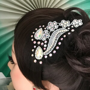 社交ダンス 競技ダンス ヘアアクセサリー 髪飾り ヘア飾り ラテンドレス 舞台衣装 ステージ衣装 ダンス衣装 フィギア衣装 ジュエリー アクセサリー オーナメント ネット ヘッドピース ヘッドドレス