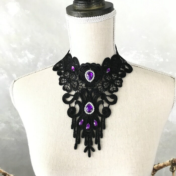 チョーカー レース レディース ゴスロリ ゴシック ネックレス 衣装 ブラック 黒 アクセサリー ダンス パンク 舞台衣装 ステージ衣装 ダンス衣装 社交ダンス フィギア衣装