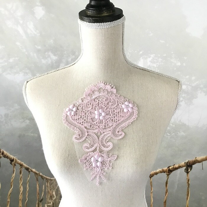 チュールモチーフ 花柄 衣装 新体操 衣装モチーフ レオタードモチーフ バトンモチーフ 装飾 ダンス 装飾 ハンドメイド パーツ レースモチーフ ピンク モチー...