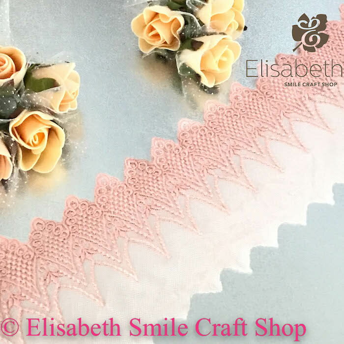 楽天Elisabeth Smile Craft Shopレース チュールレース 手芸 花柄 花模様 ピンク 花柄 衣装 刺繍 リボン 手作り 素材 装飾 材料 コスプレ衣装 バレエ衣装 舞台衣装 ステージ衣装 ダンス衣装 社交ダンス フィギア衣装