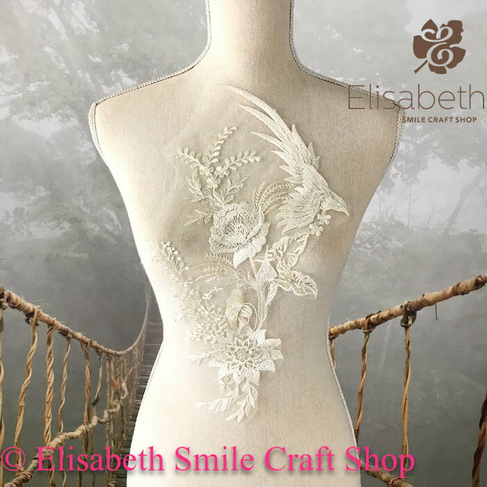 チュールモチーフ お花模様 鳥模様 衣装 新体操 衣装モチーフ レオタードモチーフ バトンモチーフ 装飾 ダンス 装飾 ハンドメイド パーツ レースモチーフ モ...