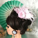 ヘア飾り ヘアアクセサリー ヘッドピース コサージュ 羽根付き フェザー ヘッドドレス ダンス衣装 髪飾り 衣装 舞台衣装 ステージ衣装 ダンス衣装 社交ダンス フィギア衣装 競技ダンス ラテンドレス ジュエリー アクセサリー