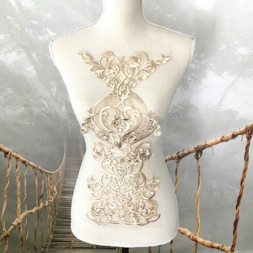 バトン レオタード モチーフ 衣装 ゴールド ゴールデンベージュ 装飾 花 レースモチーフ チュールモチーフ バレエ衣装