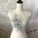 モチーフ レースモチーフ 衣装 花 シルバー 装飾 ハンドメイド レオタード ビース付き 装飾 バトン ダンス衣装 新体操 バレエ衣装