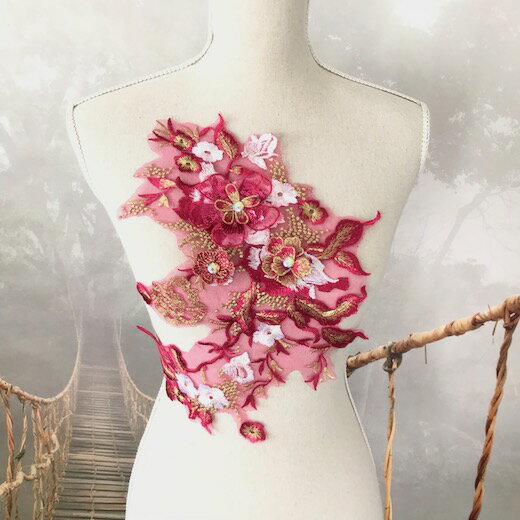 新体操 衣装モチーフ レオタードモチーフ バトンモチーフ 装飾 チュールモチーフ 花柄 ピンク系 衣装 ..