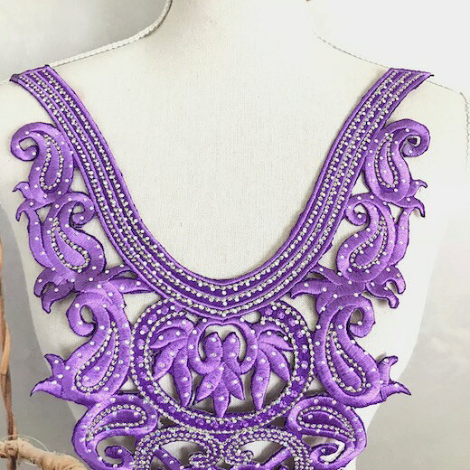 アップリケ アイロン用 モチーフ パープル 衣装 刺繍ワッペン ブレード レオタード...
