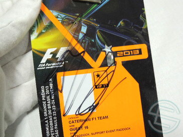 【送料無料】 シャルル・ピック 直筆サイン入り 2013年 F1 ブラジルGP 非売品 ケータハム VIP パドックパス (海外直輸入 F1 非売品USEDグッズ)