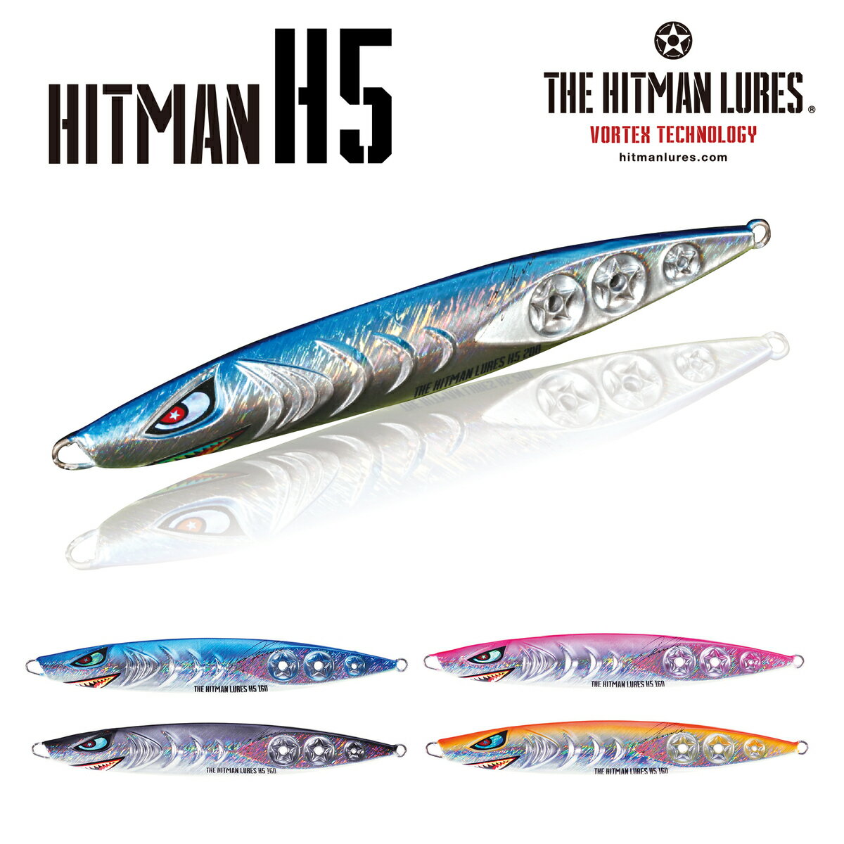 THE HITMAN LURESH5 80gヒットマンちゃんねる太刀魚　ジギング　大阪湾丹後ジャーク メジロ ハマチ