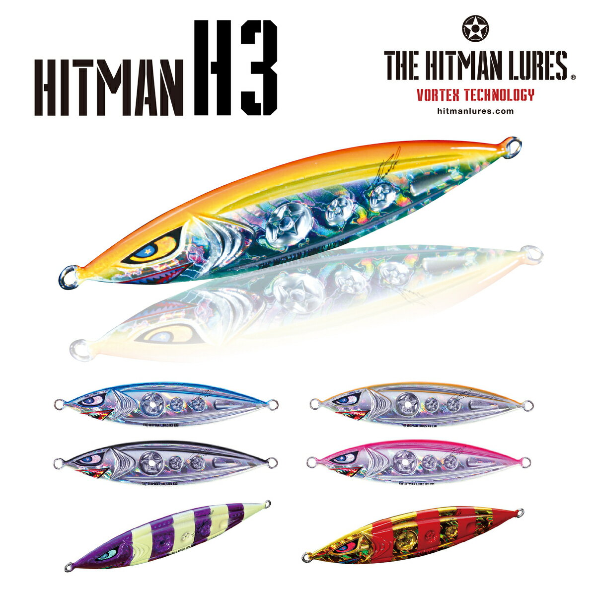 THE HITMAN LURESH3 45gヒットマンちゃんねるショアジギングオフショアジギングシーバス　ブリ　ハマチ