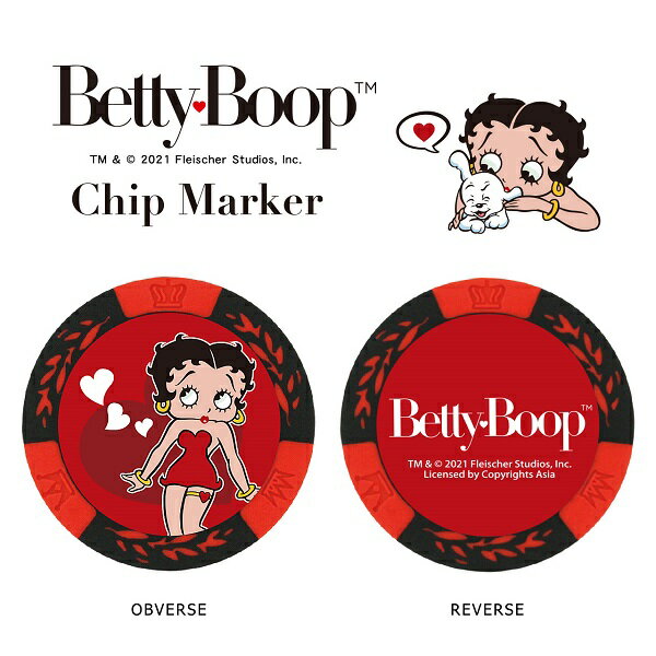ベティブープ チップ マーカー ゴルフ MK0318 Betty Boop(TM) ベティちゃん レッド