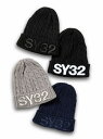 SY32 ニット帽 3Dロゴ KNIT CAP 7142-4 送料無料 フリーサイズ ゴルフ アウトドア