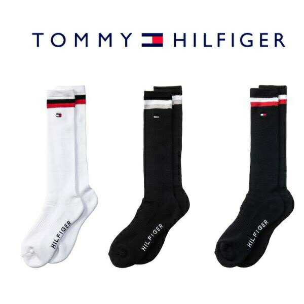 トミーヒルフィガー ハイソックス フラッグ レディース 靴下 23~25cm ゴルフ Tommy Hilfiger THMG3F4F 2023年秋冬モデル あす楽 あすつく