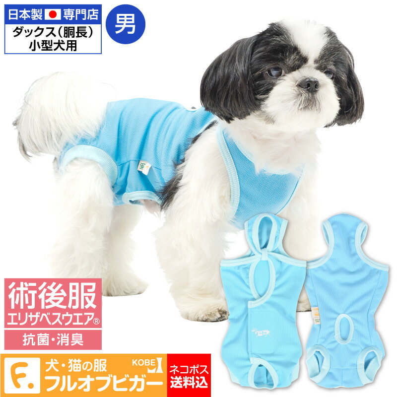 エリザベスカラーの代わりに【送料込】犬用術後服エリザベスウエア(R)(男の子 雄/ダックス・小型犬用 ...