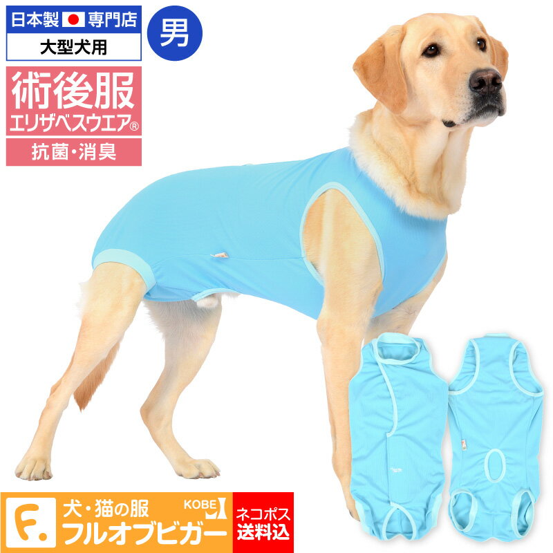 エリザベスカラーの代わりに【送料込】犬用術後服エリザベスウエア(R)(男の子 雄 オス/大型犬用)  ...