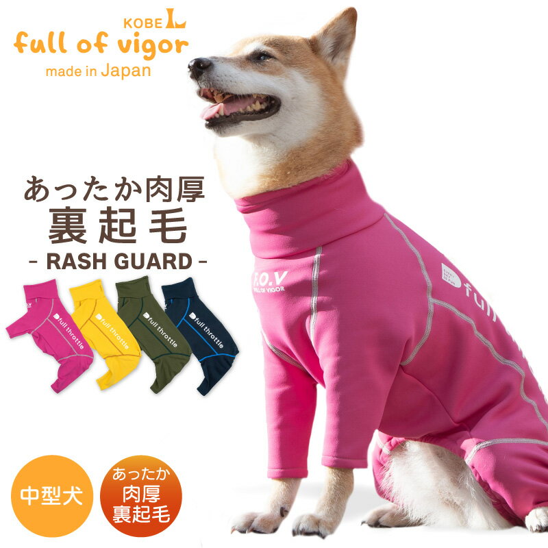 【送料込】ドッグプレイ(R)裏起毛ラッシュガード(中型犬用) 犬服 秋冬 あったか 遊び着 雪 コーギー 柴犬